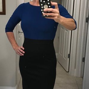 Adrianna Papell size 4 black and blue dress